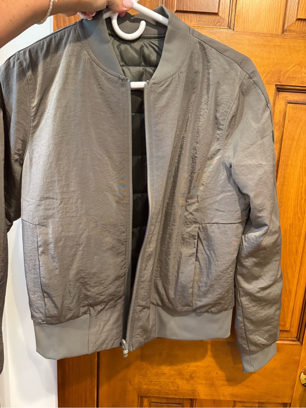 lululemon athletica Light Gray Bomber Jacket